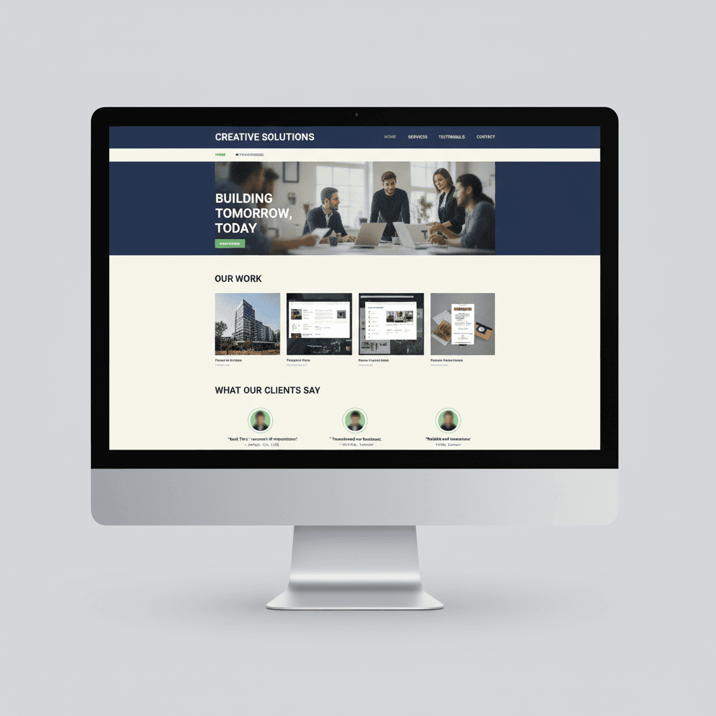 Service business website with portfolio examples